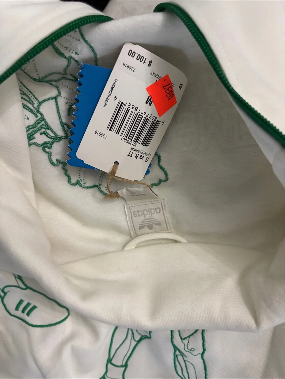 Adidas Limited White & Green Men's 1980's original 1 of 1 Track Jacket